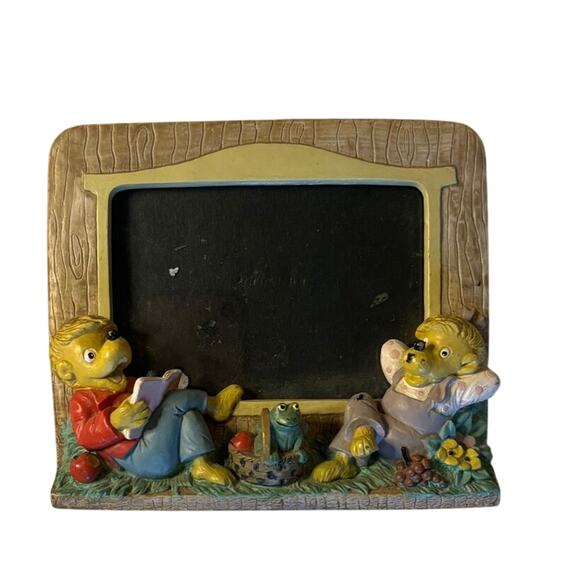 Vintage Berenstain Bears Picture Frame 5 x 3.5 1991 Princess House 3D Scene - Picture 1 of 2